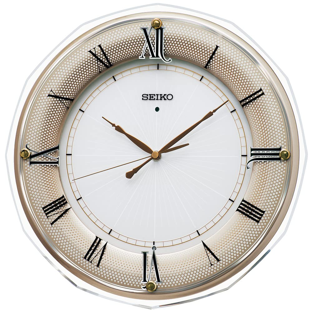 Amazon.com: Seiko Clock KX269G Radio Wave Light Gold Pearl Wall